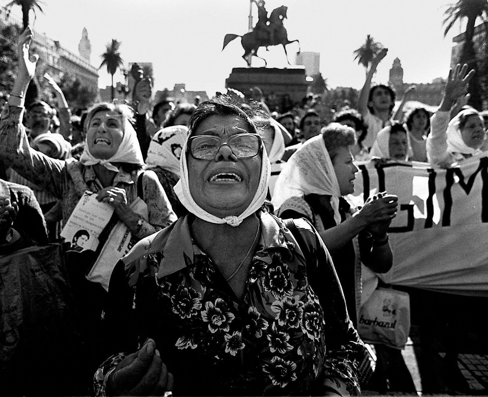 Mothers of the disappeared walking in the Plaza de Mayo in Buenos Aires in 1982.© Daniel Garcia—AFP/Getty Images