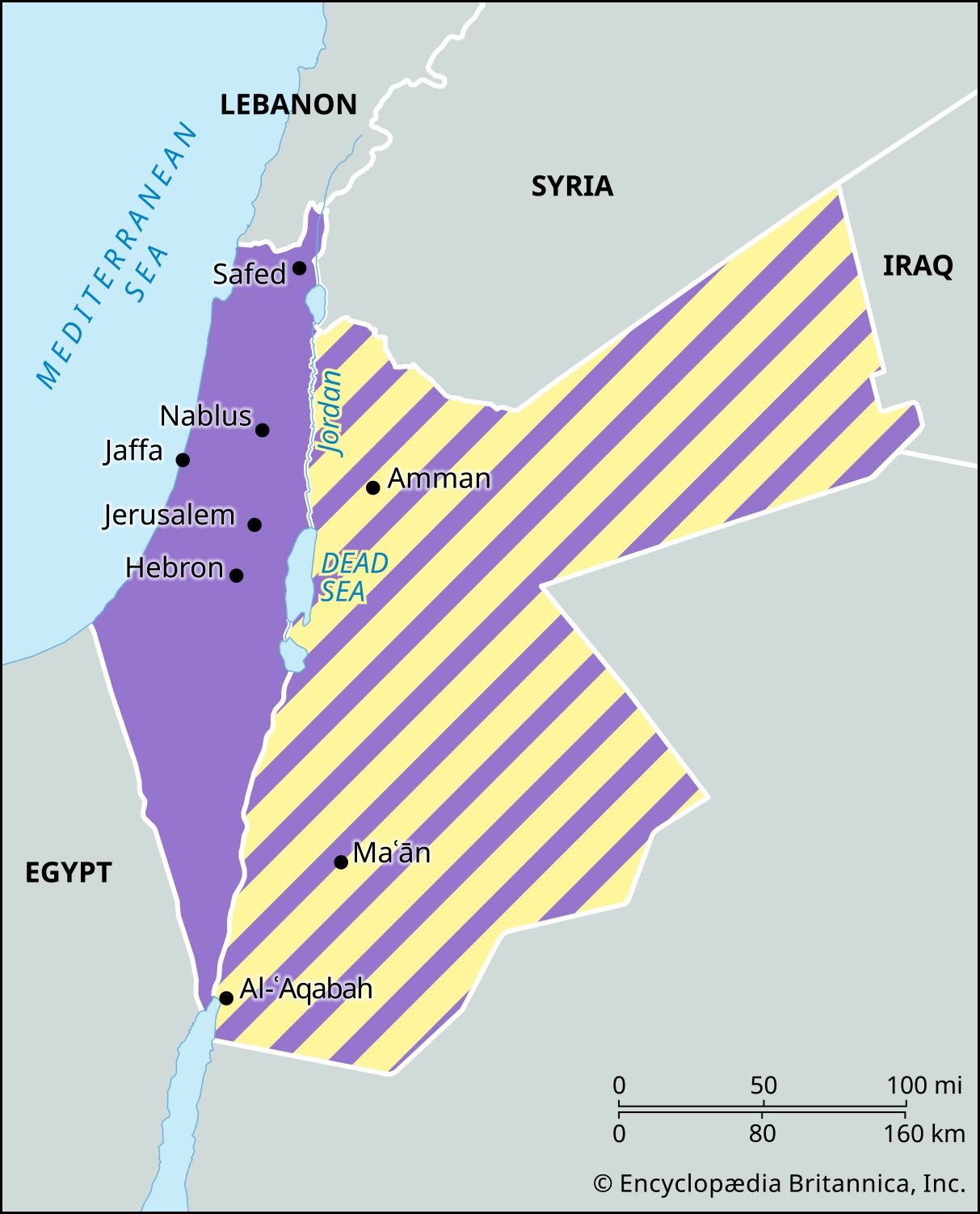 Map of British Mandate and Transjordan