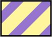 Purple and yellow striped box