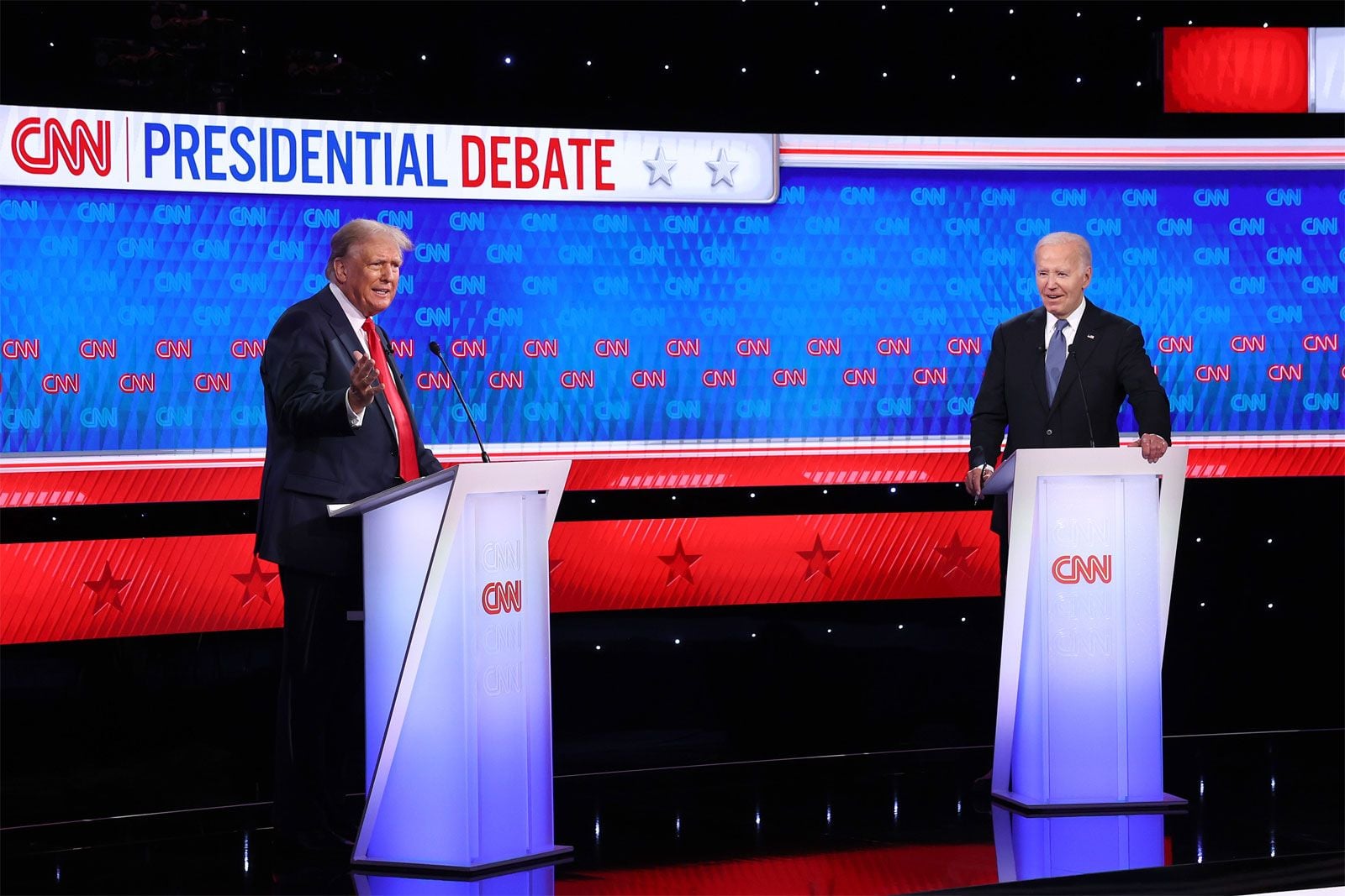 U.S. President Joe Biden and Trump in the presidential debate