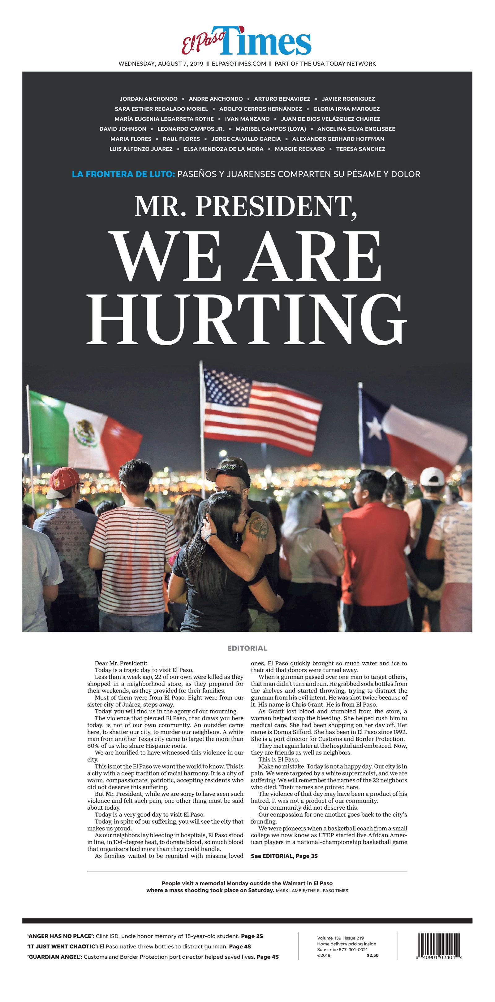 El Paso Shooting An Open Letter To President Trump From El Paso Times