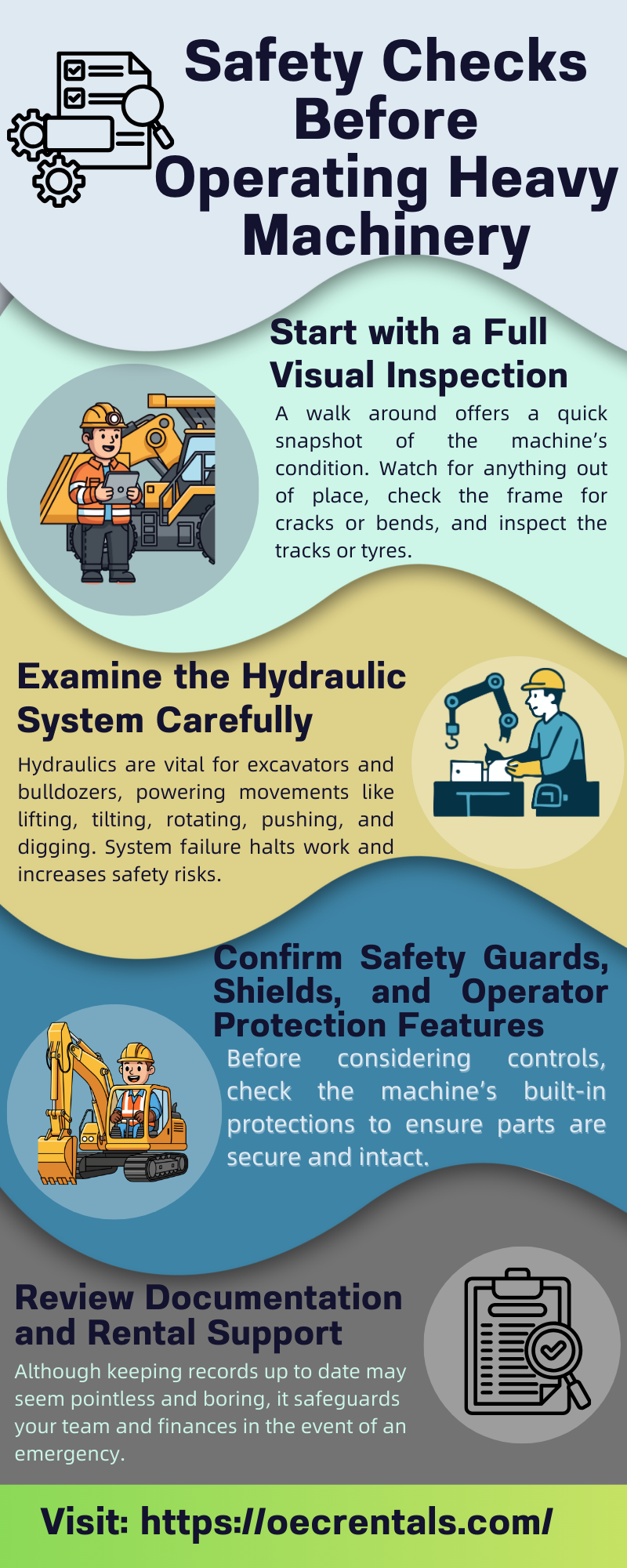 Safety Checks Before Operating Heavy Machinery by OEC Rentals - Infogram